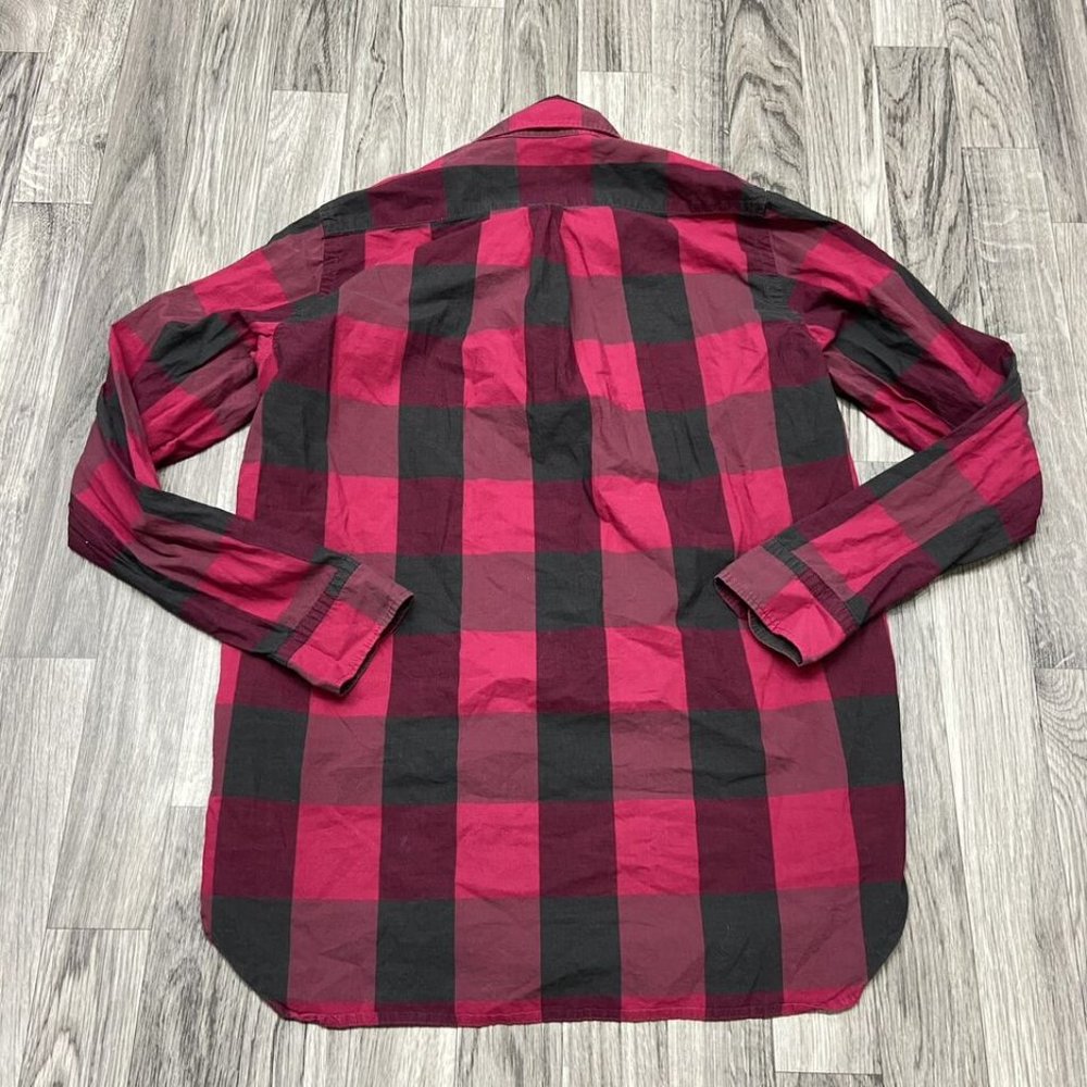 Gap Button Down Collar Long Sleeve Blackmaroon Pl… - image 4
